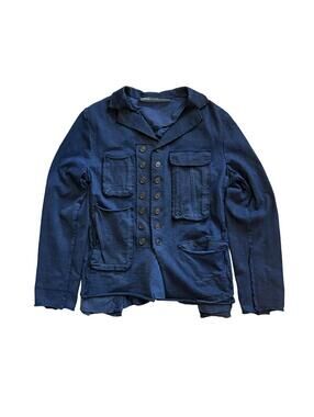 Rundholz Double Button Breasted Long Sleeve Shirt Women's Size Large Navy Blue